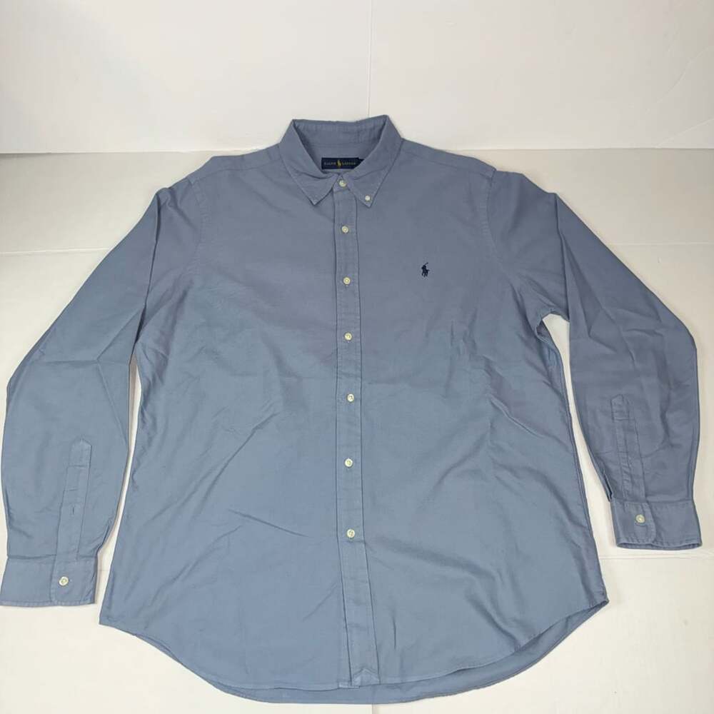 Ralph Lauren Men's Blue Long Sleeve Button-Down Oxford Shirt Size XL